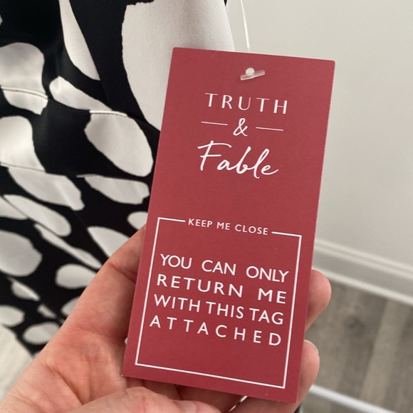 Truth and Fable one shoulder maxi dress size M/NWT/black & white. Side zipper - Picture 3 of 15